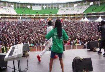 Large live audience at a stadium event